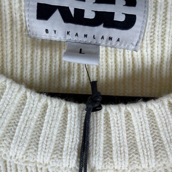 KBB by KAHLANA Women's Long Sleeve 'The Shoulder Pad Sweater' - Cream L - Picture 6 of 9